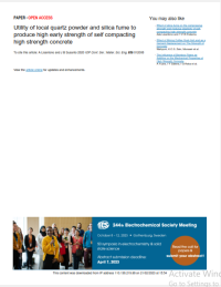 Effect of silica fume on the compressive strength
and modulus elasticity of self-compacting high
strength concrete