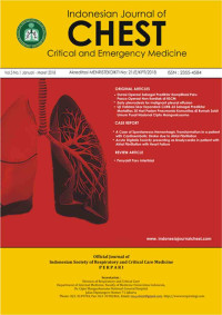 Indonesian Journal of CHEST (Critical and Emergency Medicine); Volume 8, No 1 Tahun 2021